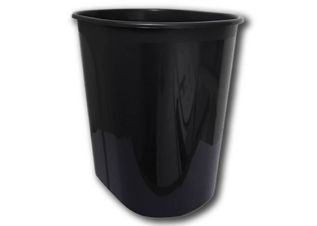 PAPELERA DE PISO PLASTICA NEGRA 30 X 29 X 23 CMS